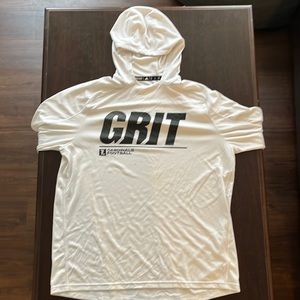 Cardinal Football. Grit. White. DryFit Sweatshirt. Adidas. Large